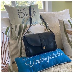 RARE Vintage Dark Navy Leather Coach Roll Bag#9887